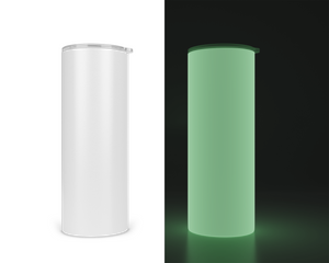 TUMBLER: 20oz Glow in the dark Stainless Steel tumbler with lid and straw